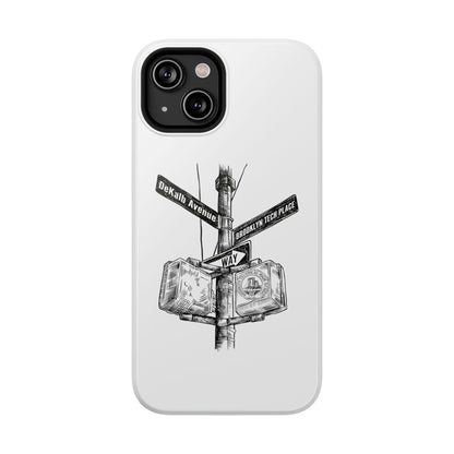 Dekalb Ave & Brooklyn Tech Pl - Impact-Resistant Phone Cases - White