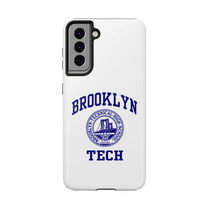Brooklyn Tech Classic Logo - Tough Phone Cases - White with navy-blue graphic