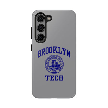 Brooklyn Tech Classic Logo - Tough Phone Case - Grey with Navy-Blue graphics