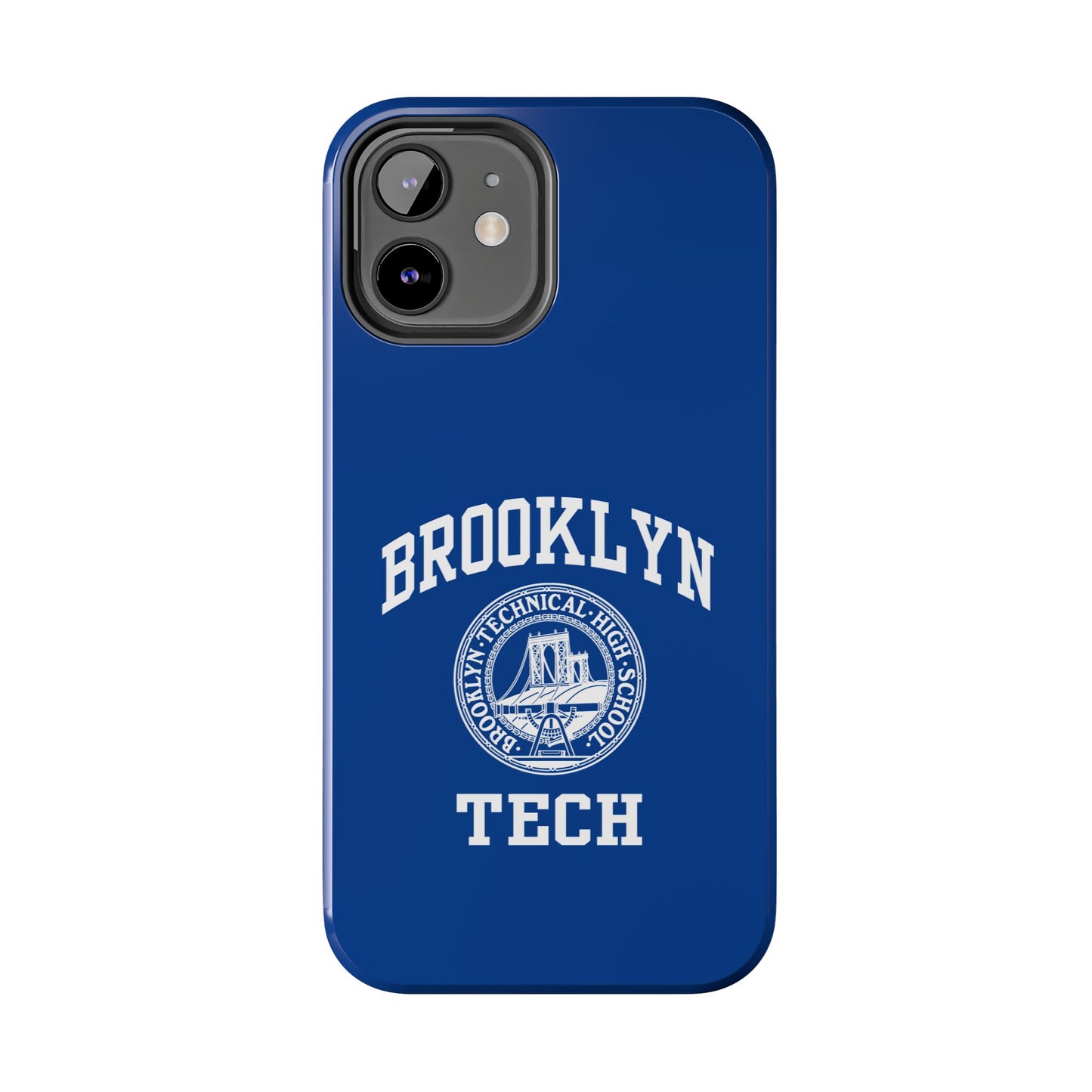Brooklyn Tech Classic Logo - Tough Phone Cases - Navy blue with white graphics