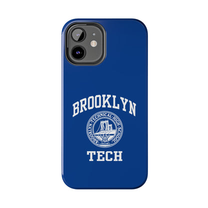 Brooklyn Tech Classic Logo - Tough Phone Cases - Navy blue with white graphics