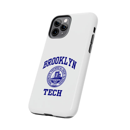 Brooklyn Tech Classic Logo - Tough Phone Cases - White with navy-blue graphic