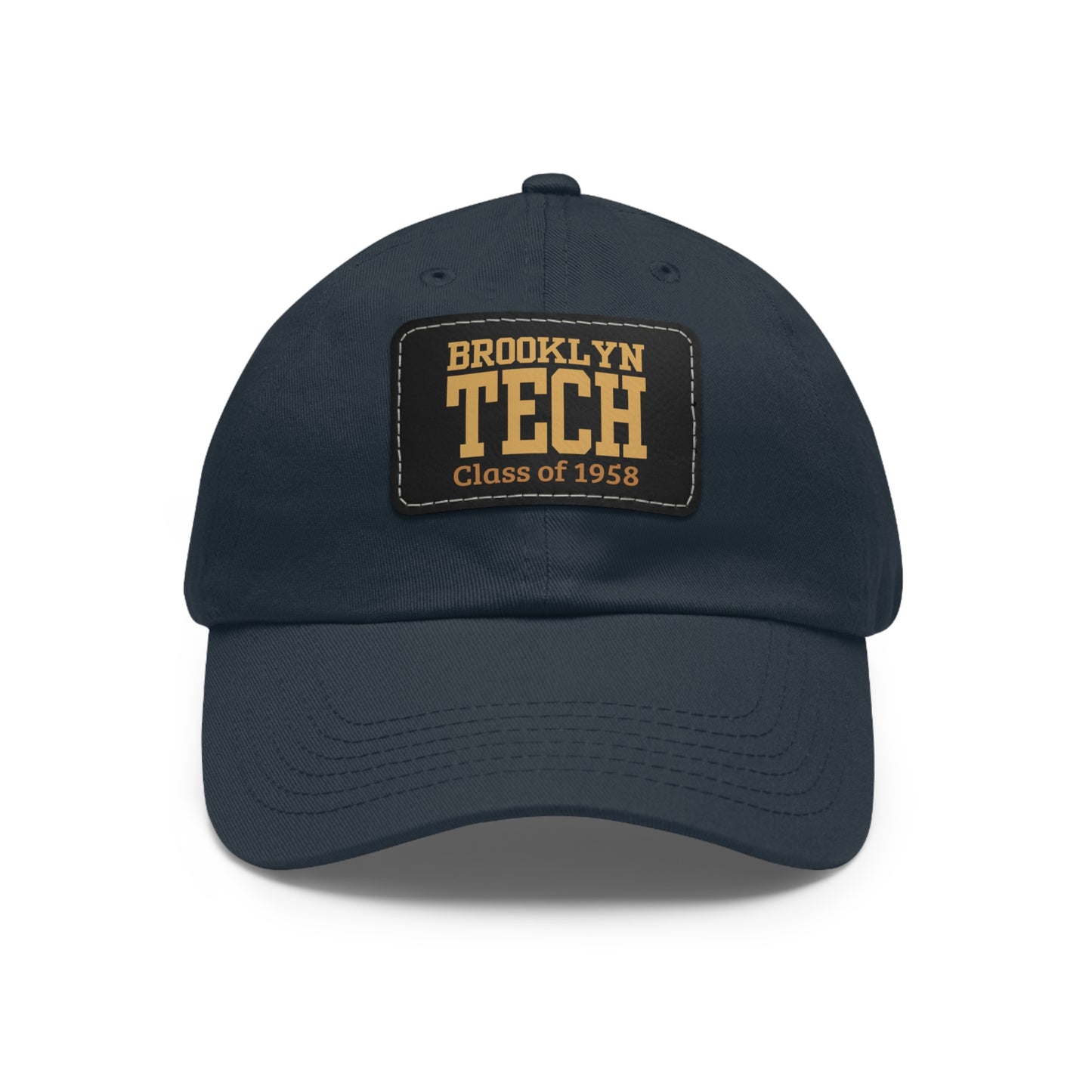 Classic Brooklyn Tech - Hat With Leather Patch (rectangle) - Class Of 1958 - Gold Font