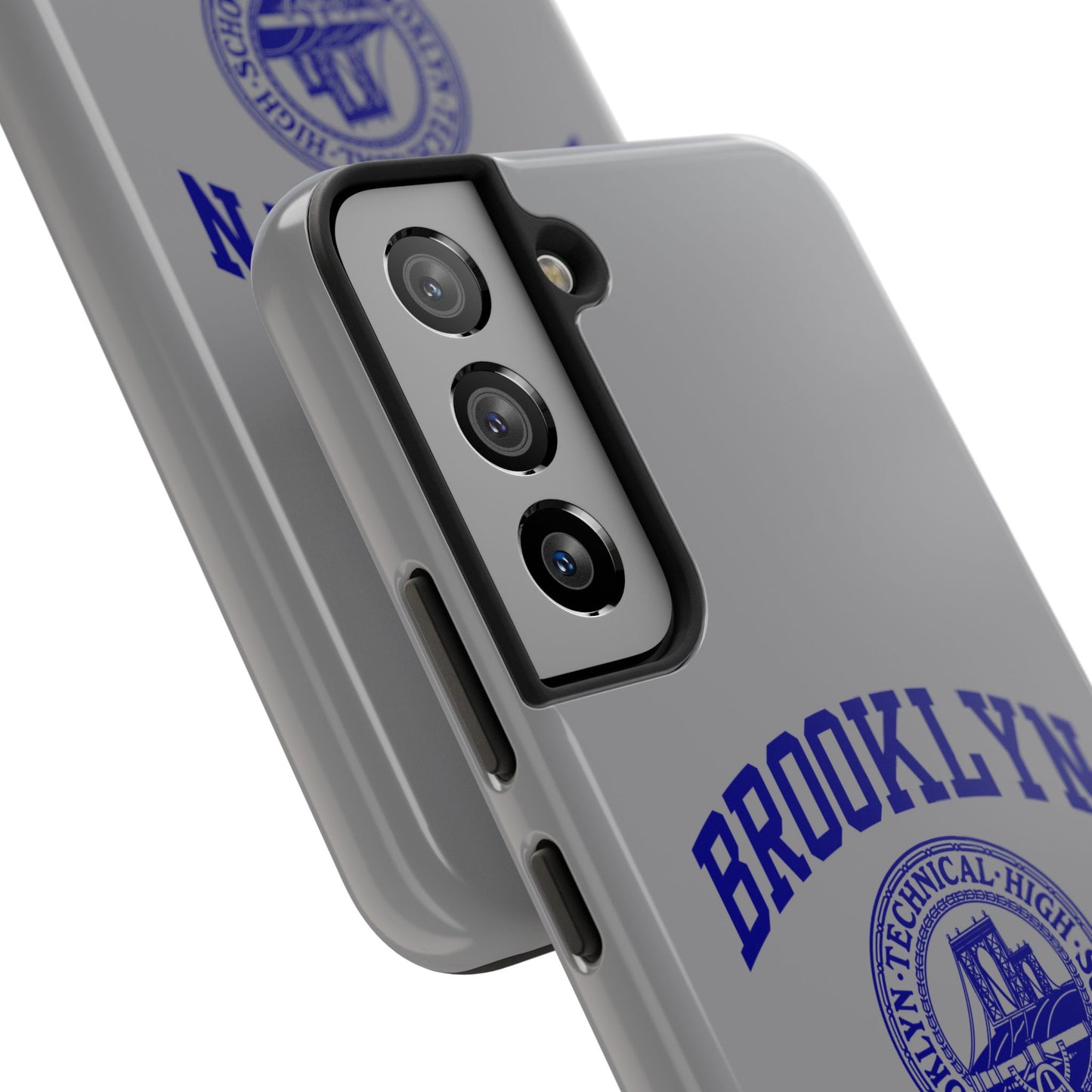 Brooklyn Tech Classic Logo - Tough Phone Case - Grey with Navy-Blue graphics
