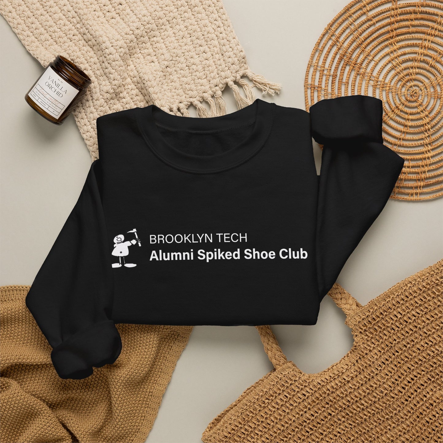Brooklyn Tech Alumni Spiked Shoe Club Crewneck Sweatshirt - Rectangular Logo