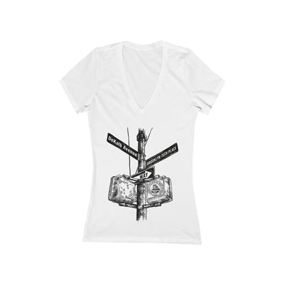 Boutique - Dekalb Ave & Brooklyn Tech Pl - Ladies Deep V-Neck T-Shirt