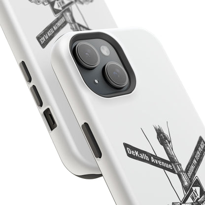 Dekalb Ave & Brooklyn Tech Pl (black graphic) - Impact-Resistant Phone Cases - White