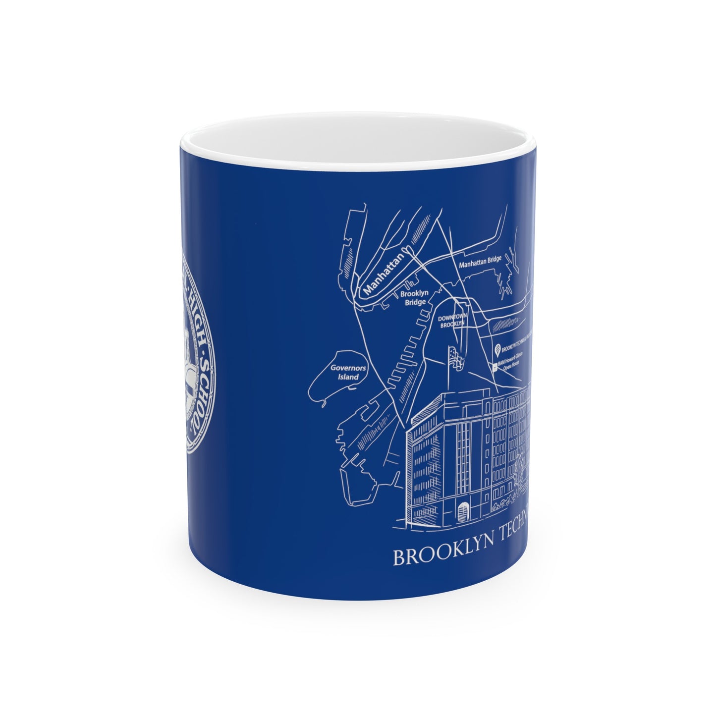 Tech Building - Ceramic Mug, (11oz, 15oz) - Navy