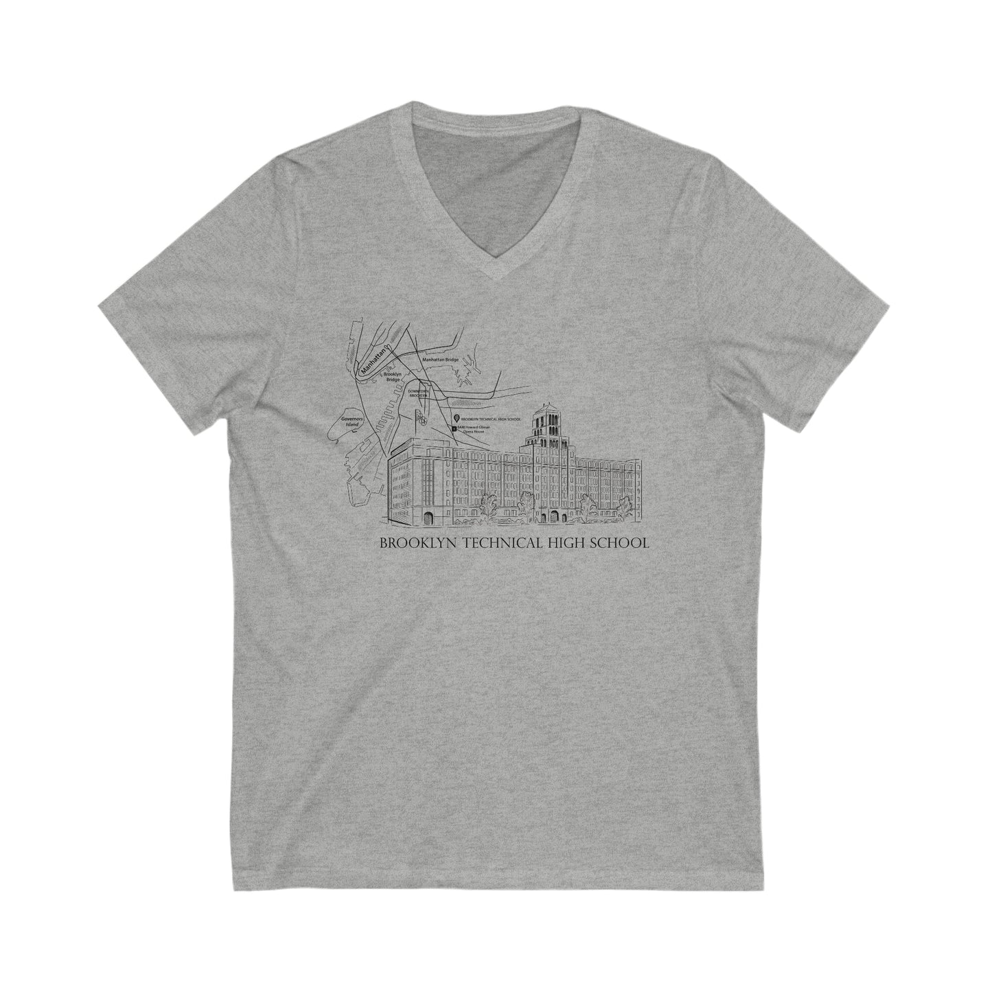 Boutique - Monochrome Building & Map - Men's V-Neck T-Shirt