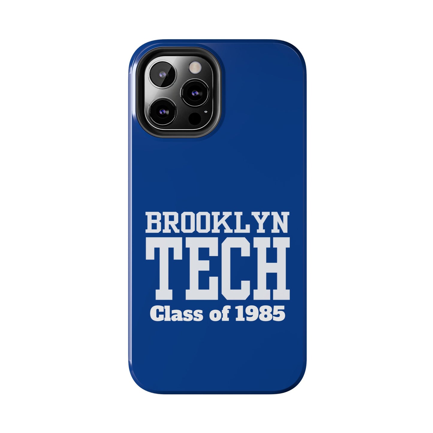 Brooklyn Tech Class Of 1985 Tough Phone Case - Navy-Blue With White Graphics