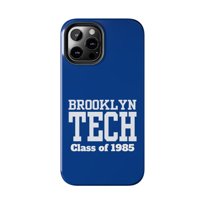 Brooklyn Tech Class Of 1985 Tough Phone Case - Navy-Blue With White Graphics