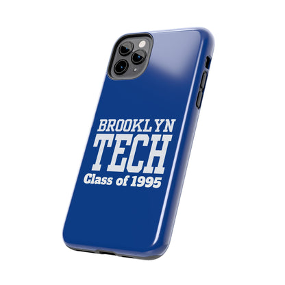 Brooklyn Tech Class of 1995 Tough Phone Case - Blue with white graphics
