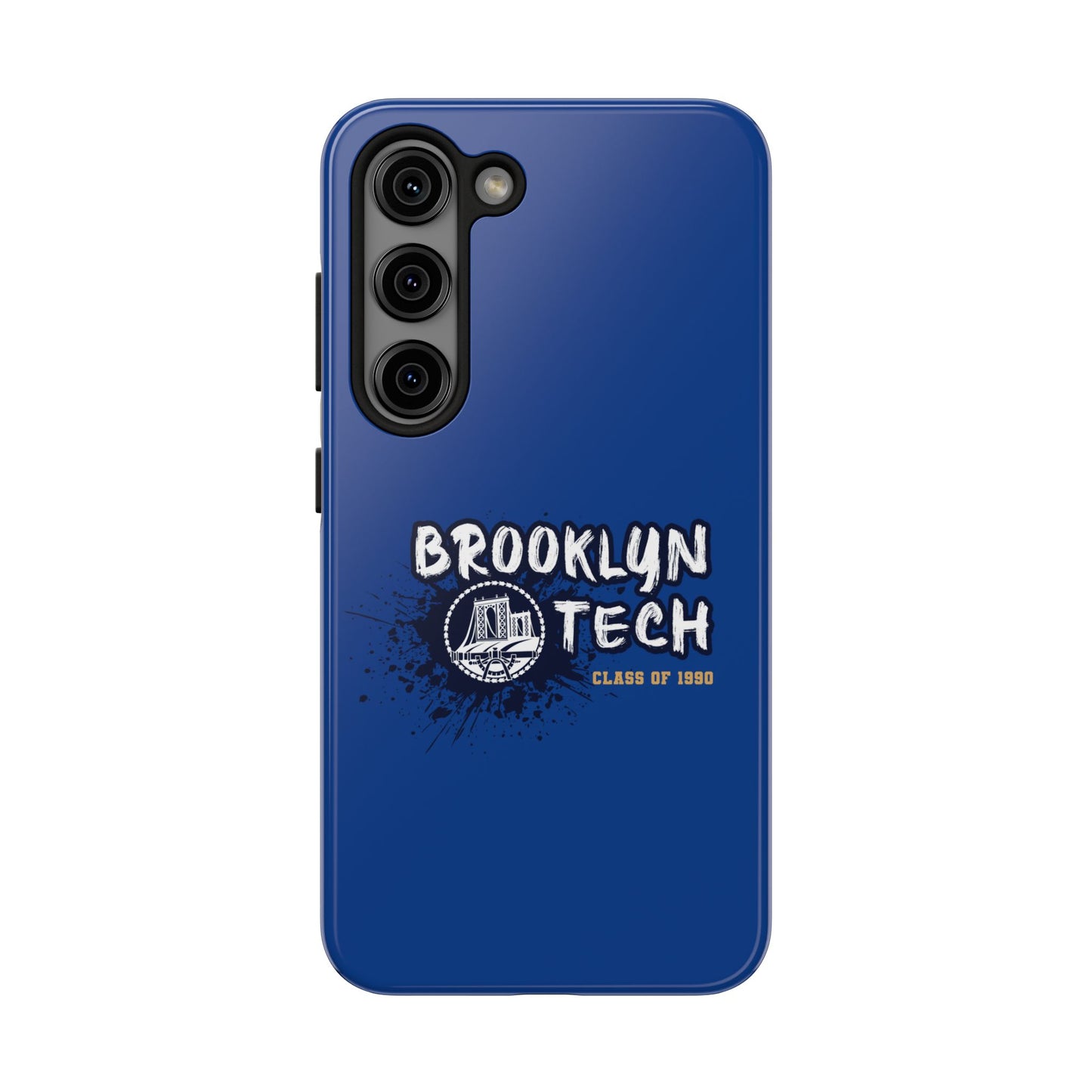 Class Of 1990 Commemorative Tough Phone Cases - Gold Font With Dark Blue Background