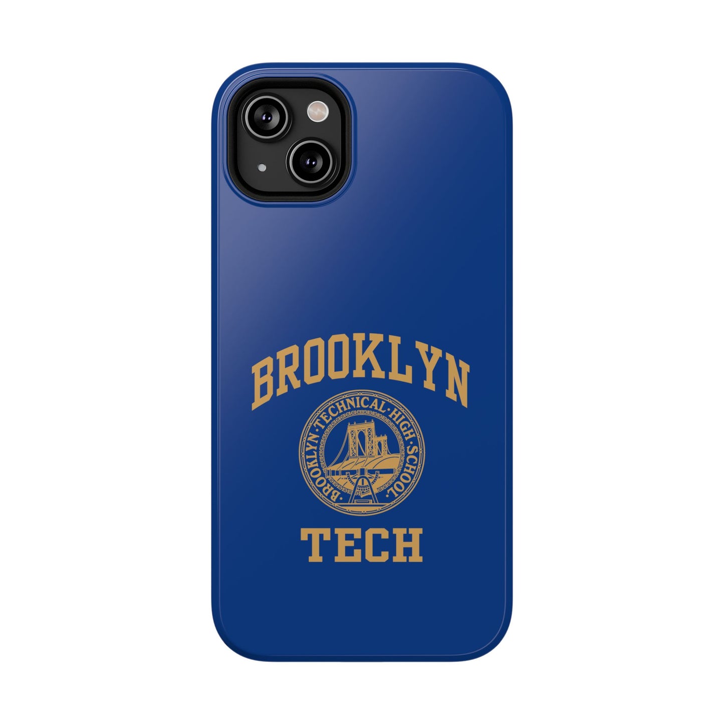 Brooklyn Tech Classic Logo - Impact-Resistant Phone Cases - Iphone Or Samsung - Navy With Gold Graphic