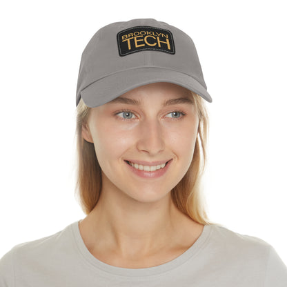 Modern Brooklyn Tech - Hat With Rectangular Leather Patch - Gold