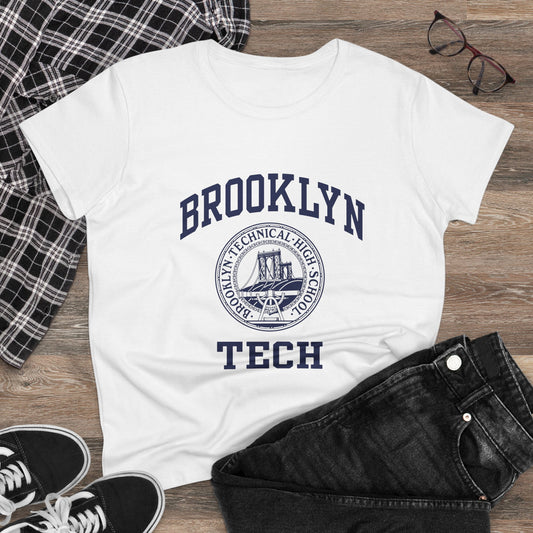 Classic Logo with Brooklyn Tech - Gildan's Ladies Midweight Cotton T-Shirt