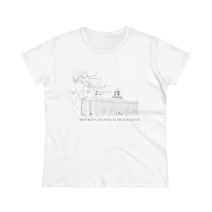 Boutique - Monochrome Building & Map - Ladies Midweight Cotton T-Shirt