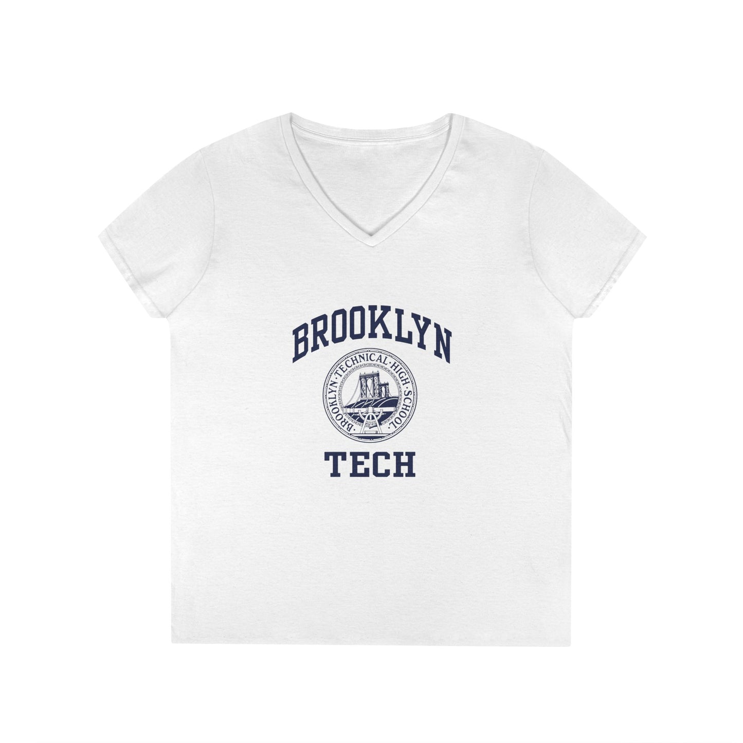 Classic Logo with Brooklyn Tech - Ladies' V-Neck T-Shirt
