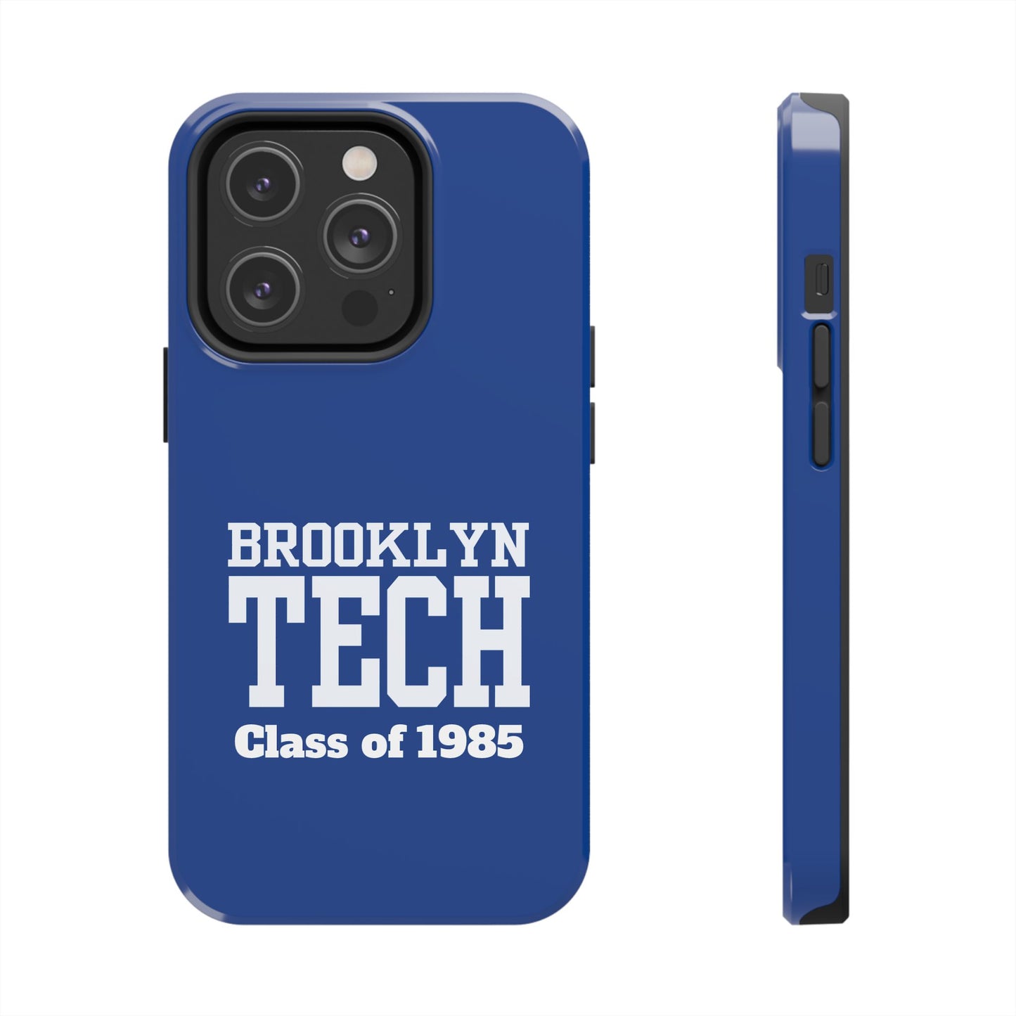 Brooklyn Tech Class Of 1985 Tough Phone Case - Navy-Blue With White Graphics