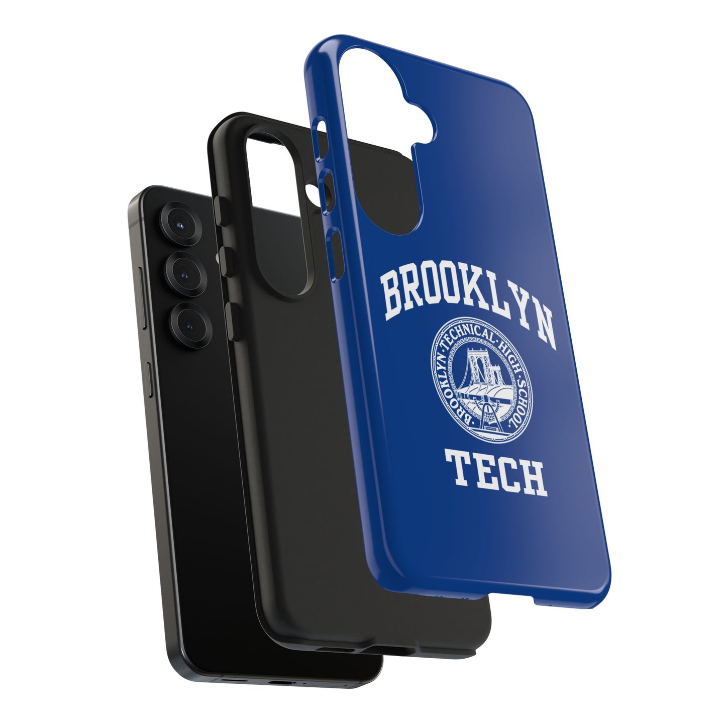 Brooklyn Tech Classic Logo - Tough Phone Cases - Navy blue with white graphics