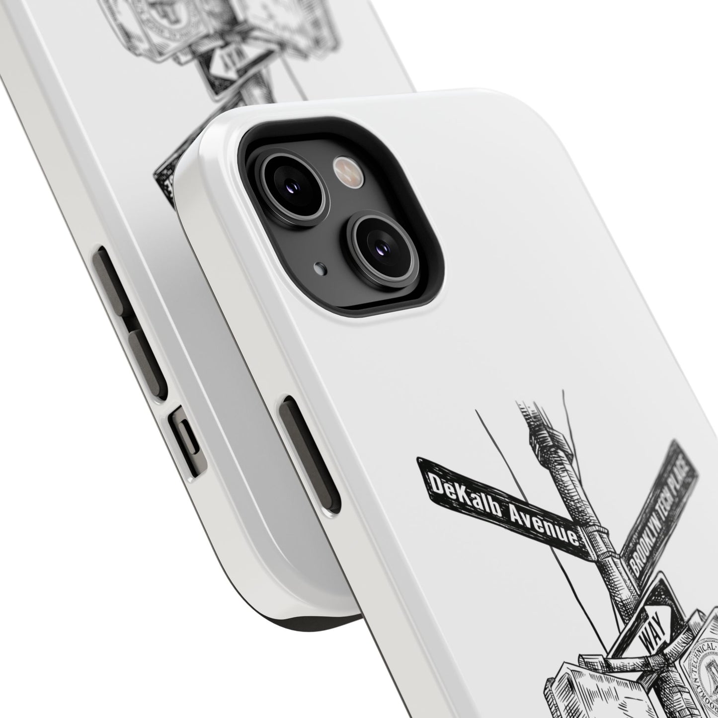 Dekalb Ave & Brooklyn Tech Pl - Impact-Resistant Phone Cases - White