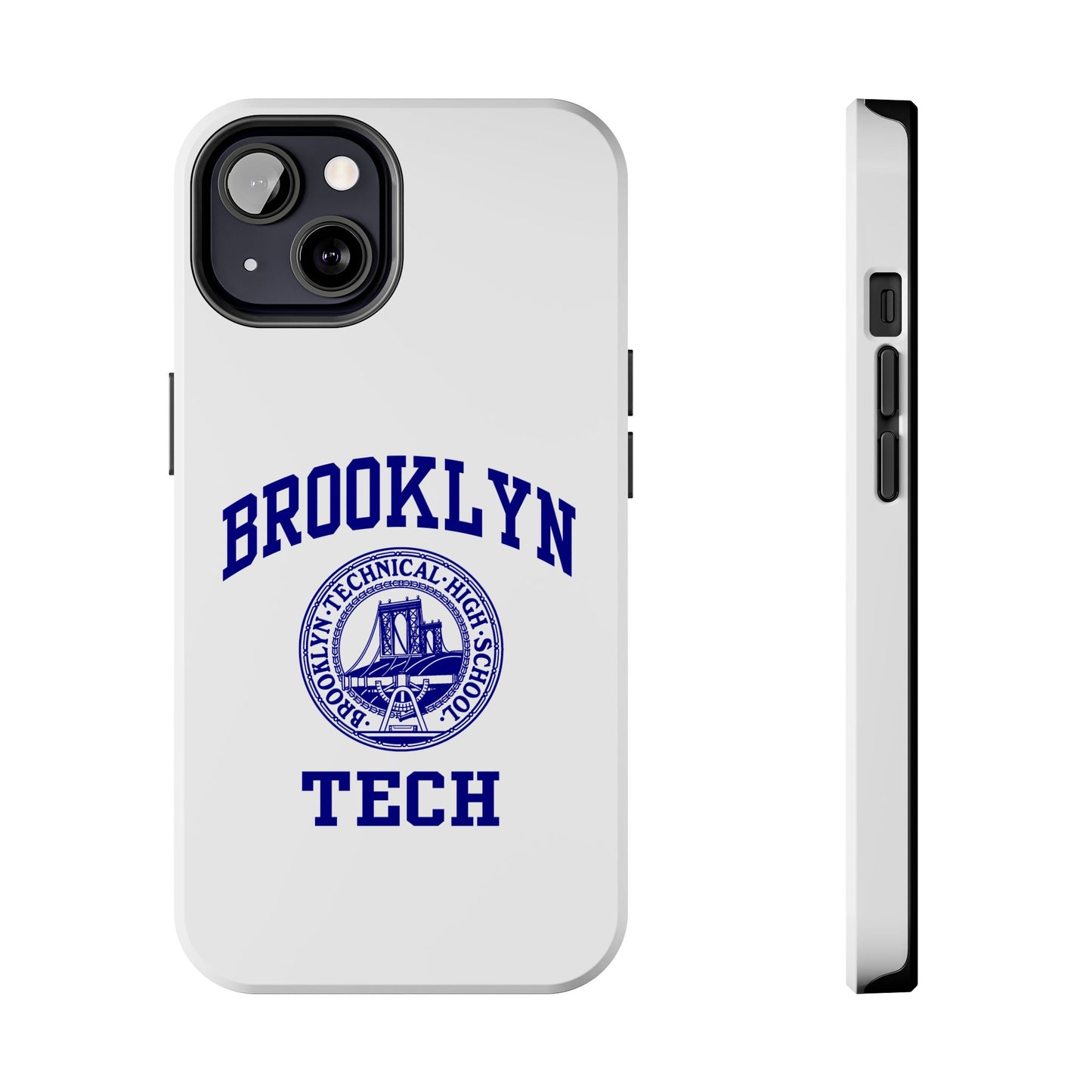 Brooklyn Tech Classic Logo - Tough Phone Cases - White with navy-blue graphic