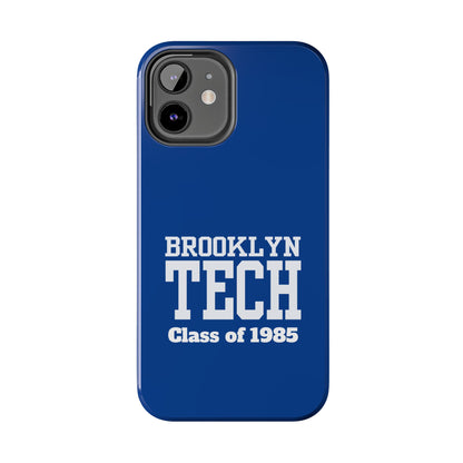 Brooklyn Tech Class Of 1985 Tough Phone Case - Navy-Blue With White Graphics
