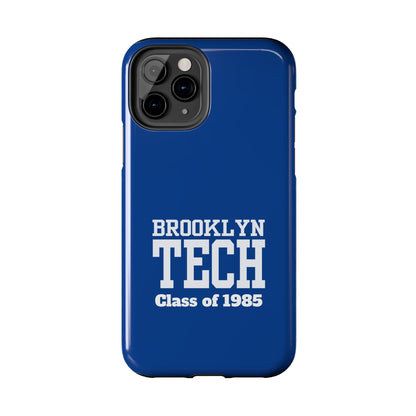 Brooklyn Tech Class Of 1985 Tough Phone Case - Navy-Blue With White Graphics
