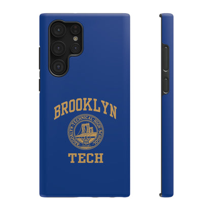Brooklyn Tech Classic Logo - Impact-Resistant Phone Cases - Iphone Or Samsung - Navy With Gold Graphic