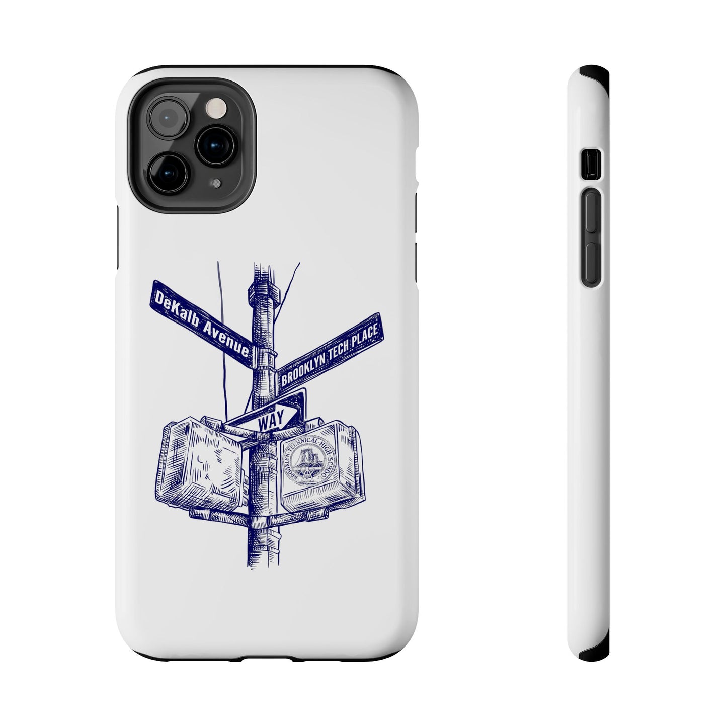 Dekalb Ave & Brooklyn Tech Place - Tough Phone Cases - White