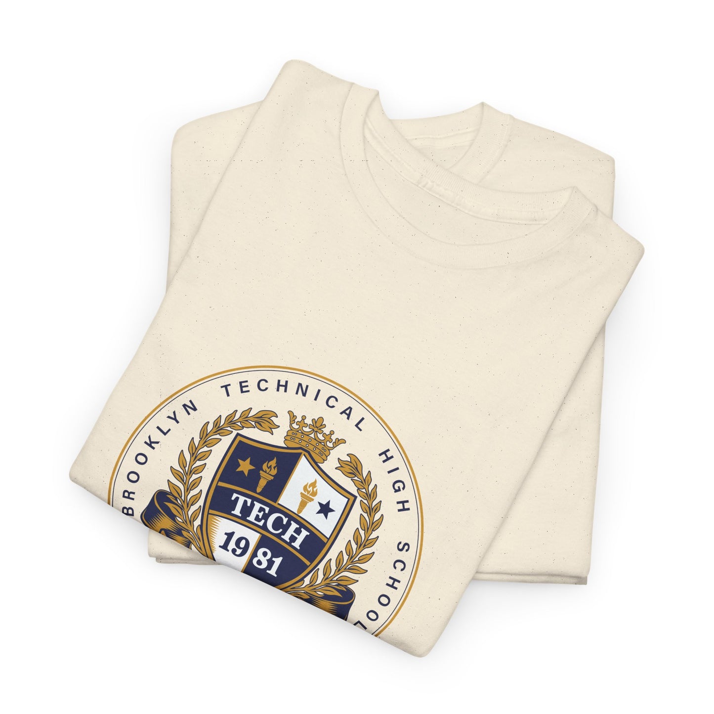 Class of 1981 45 Years Strong Men's Heavy Cotton T-Shirt - Navy Blue Logo