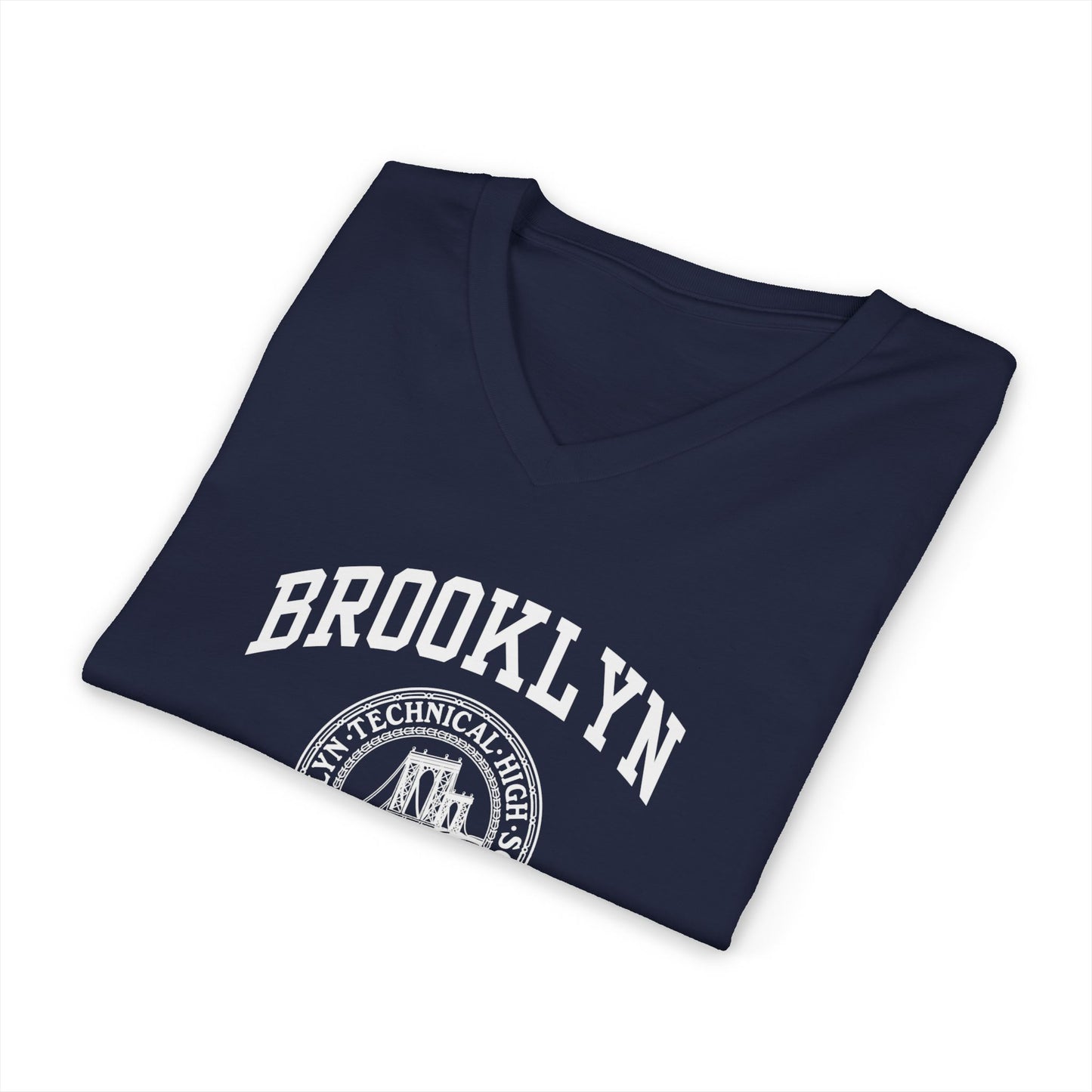 Classic Brooklyn Tech Logo - Men's Short Sleeve V-Neck Jersey Tee