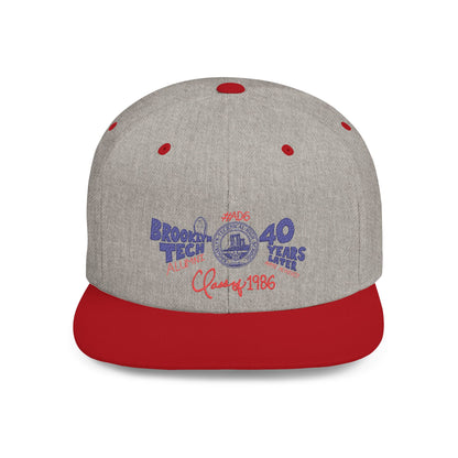 Class of 1986 40th Reunion Flat Bill Snapback - Navy logo