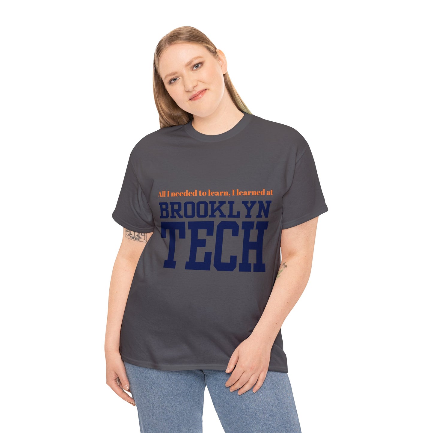 Boutique - "all I Needed To Learn, I Learned At Brooklyn Tech" - Men's Heavy Cotton T-Shirt