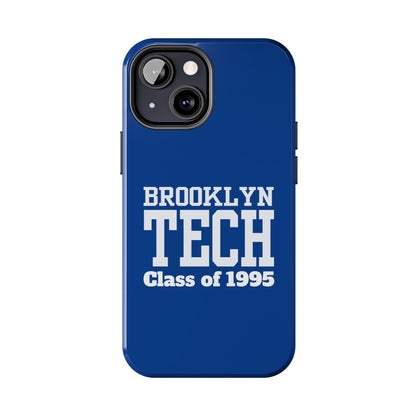 Brooklyn Tech Class of 1995 Tough Phone Case - Blue with white graphics