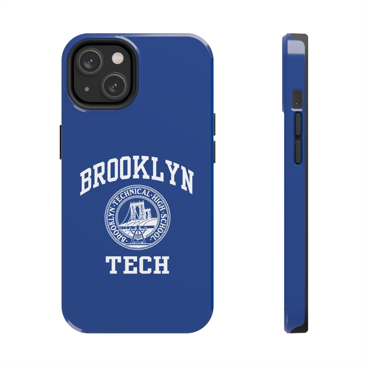 Brooklyn Tech Classic Logo - Tough Phone Cases - Navy blue with white graphics