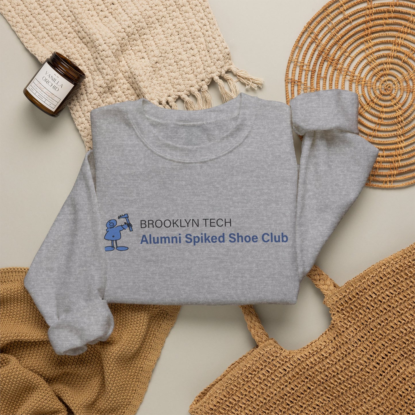 Brooklyn Tech Alumni Spiked Shoe Club Crewneck Sweatshirt - Rectangular Logo