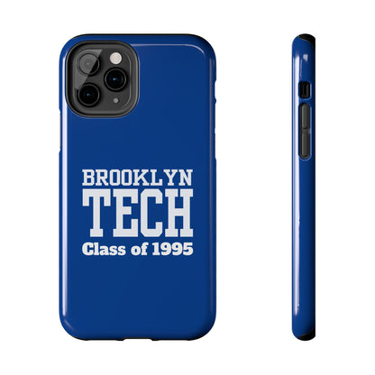 Brooklyn Tech Class of 1995 Tough Phone Case - Blue with white graphics