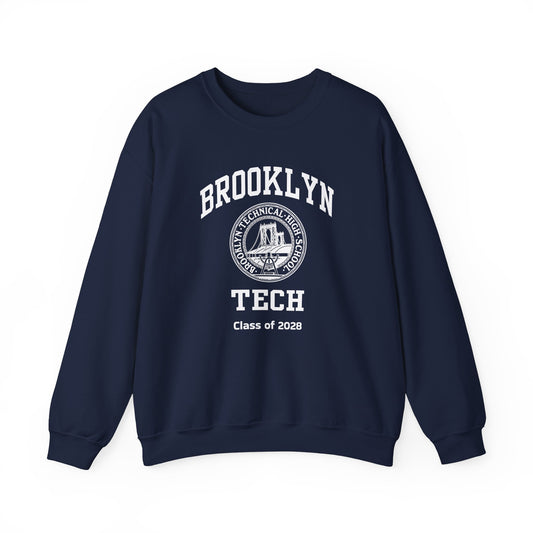 Brooklyn Tech Classic Logo - Men's Heavy Blend™ Crewneck Sweatshirt - Class of 2028