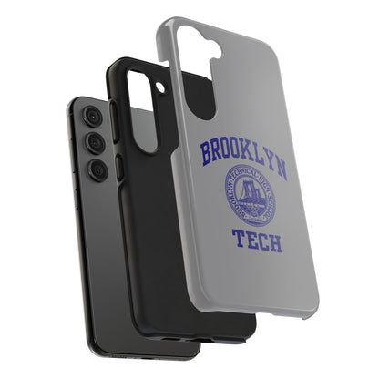 Brooklyn Tech Classic Logo - Tough Phone Case - Grey with Navy-Blue graphics