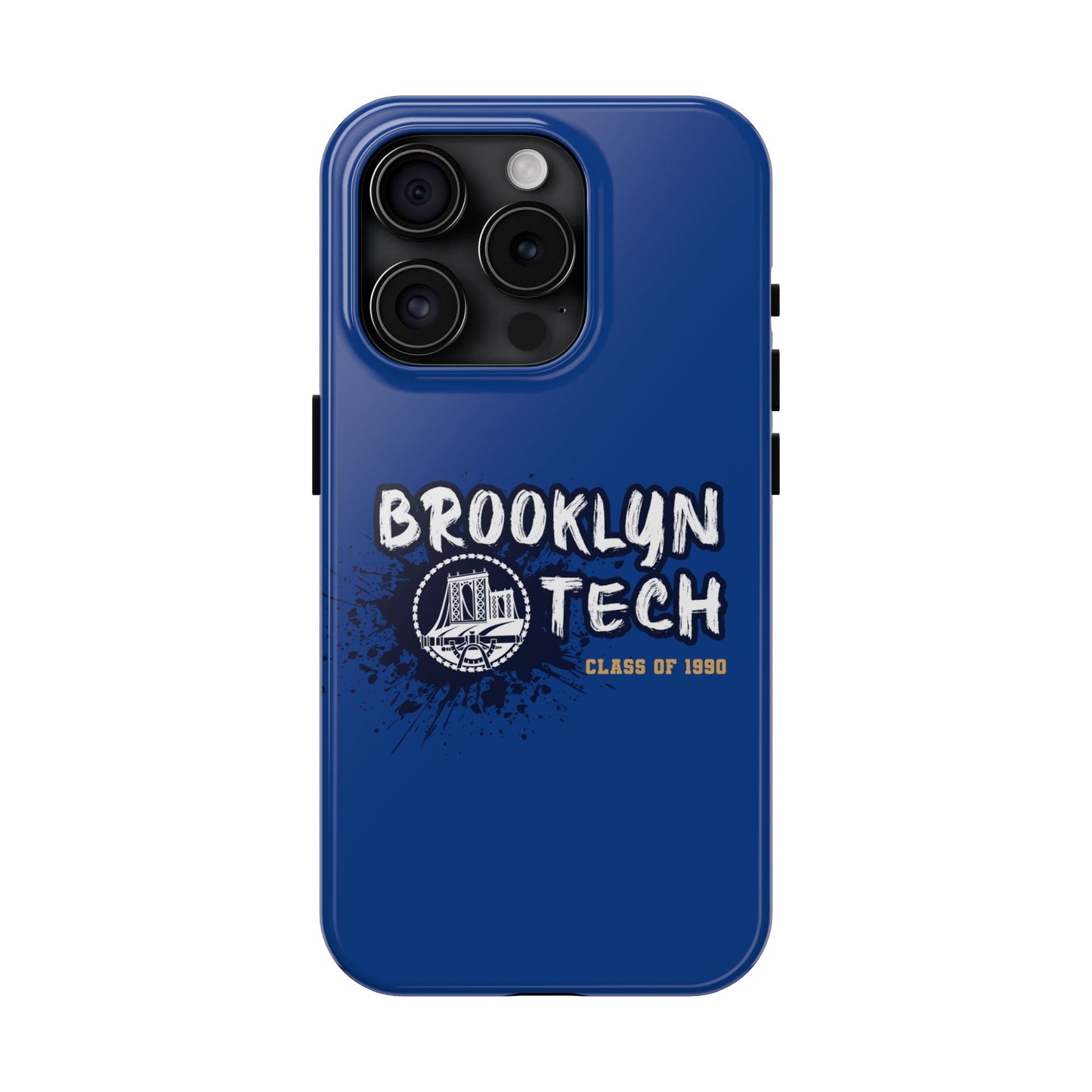 Class Of 1990 Commemorative Tough Phone Cases - Gold Font With Dark Blue Background