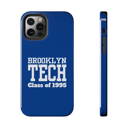Brooklyn Tech Class of 1995 Tough Phone Case - Blue with white graphics
