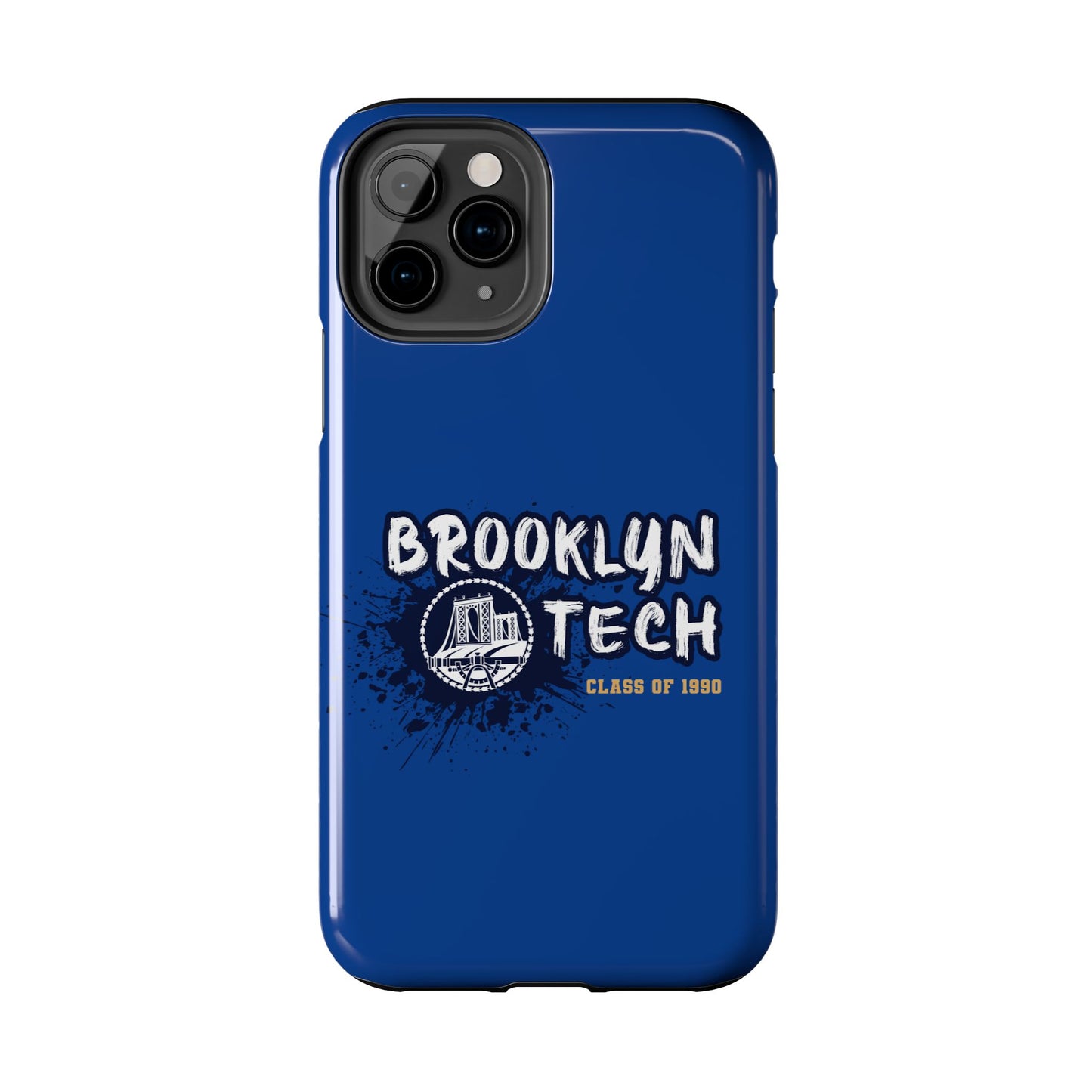 Class Of 1990 Commemorative Tough Phone Cases - Gold Font With Dark Blue Background