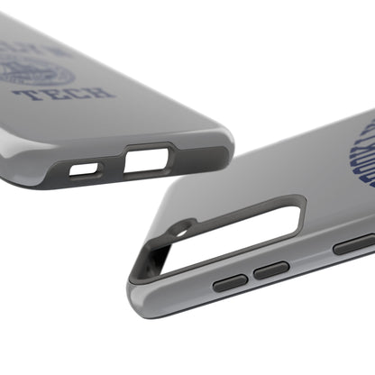 Classic Logo with Brooklyn Tech - Tough Phone Case - Grey with Navy-Blue graphics
