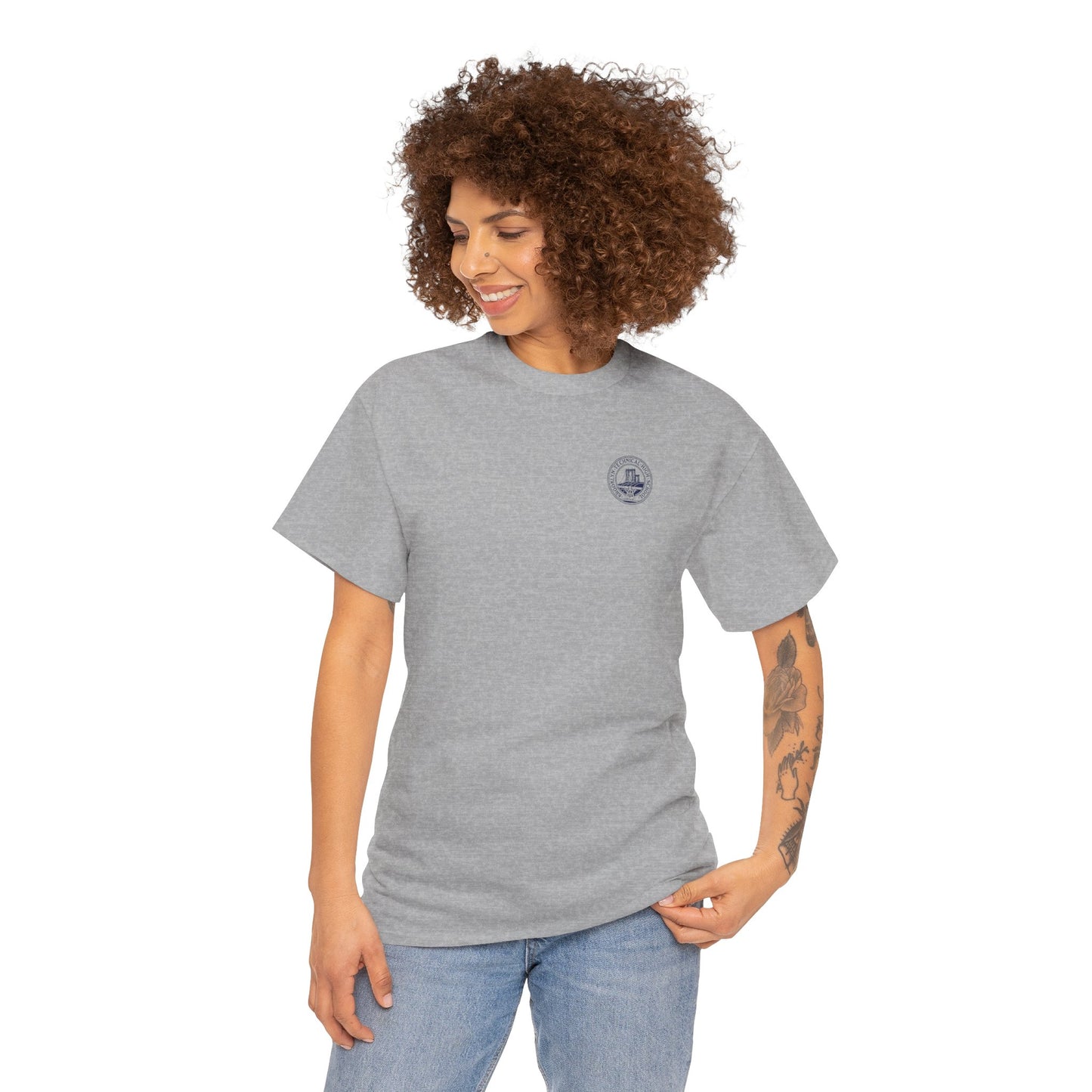 Classic Tech Logo on left chest - Men's Heavy Cotton T-Shirt