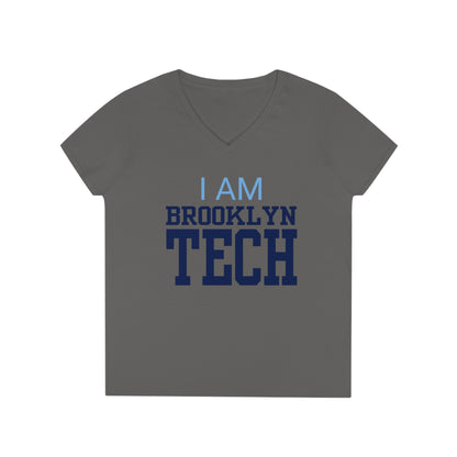 Classic Tech Seal - I Am Brooklyn Tech - Ladies V-Neck T-Shirt