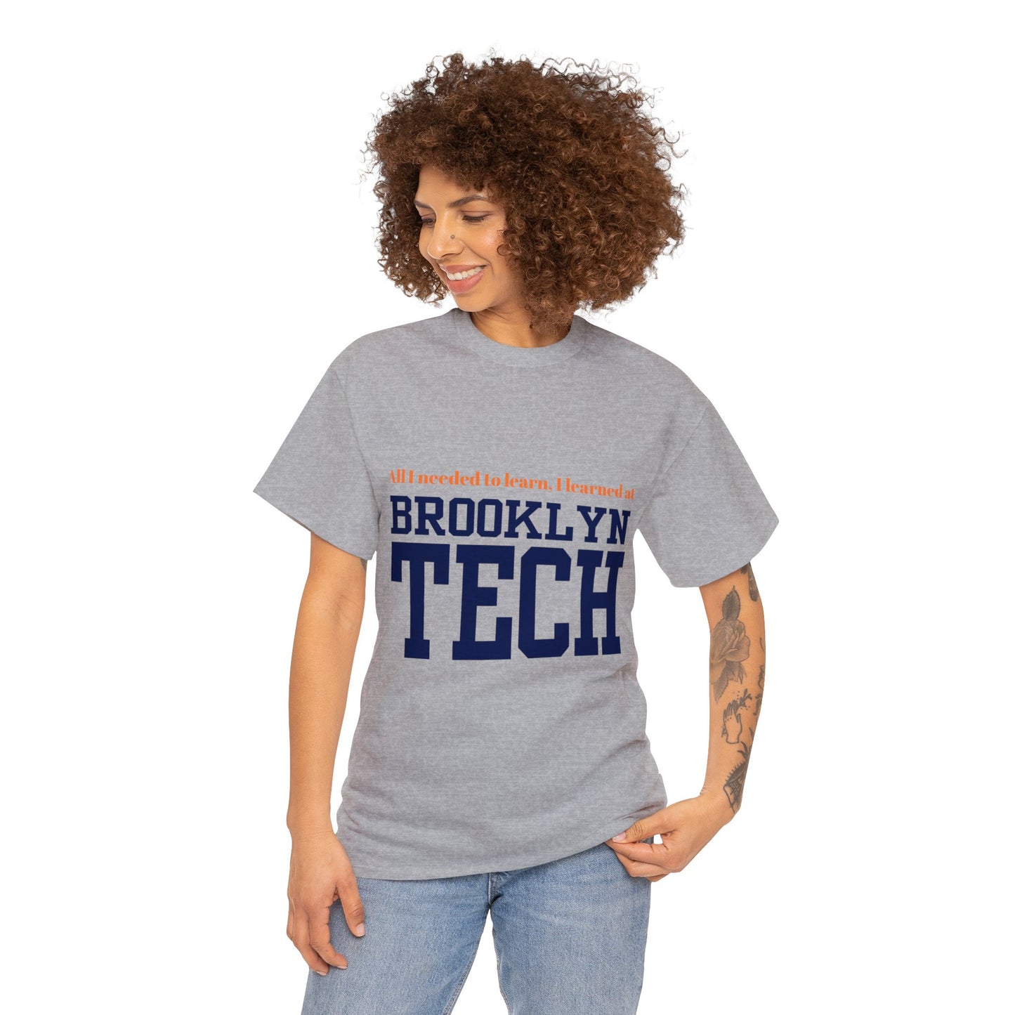 Boutique - "all I Needed To Learn, I Learned At Brooklyn Tech" - Men's Heavy Cotton T-Shirt