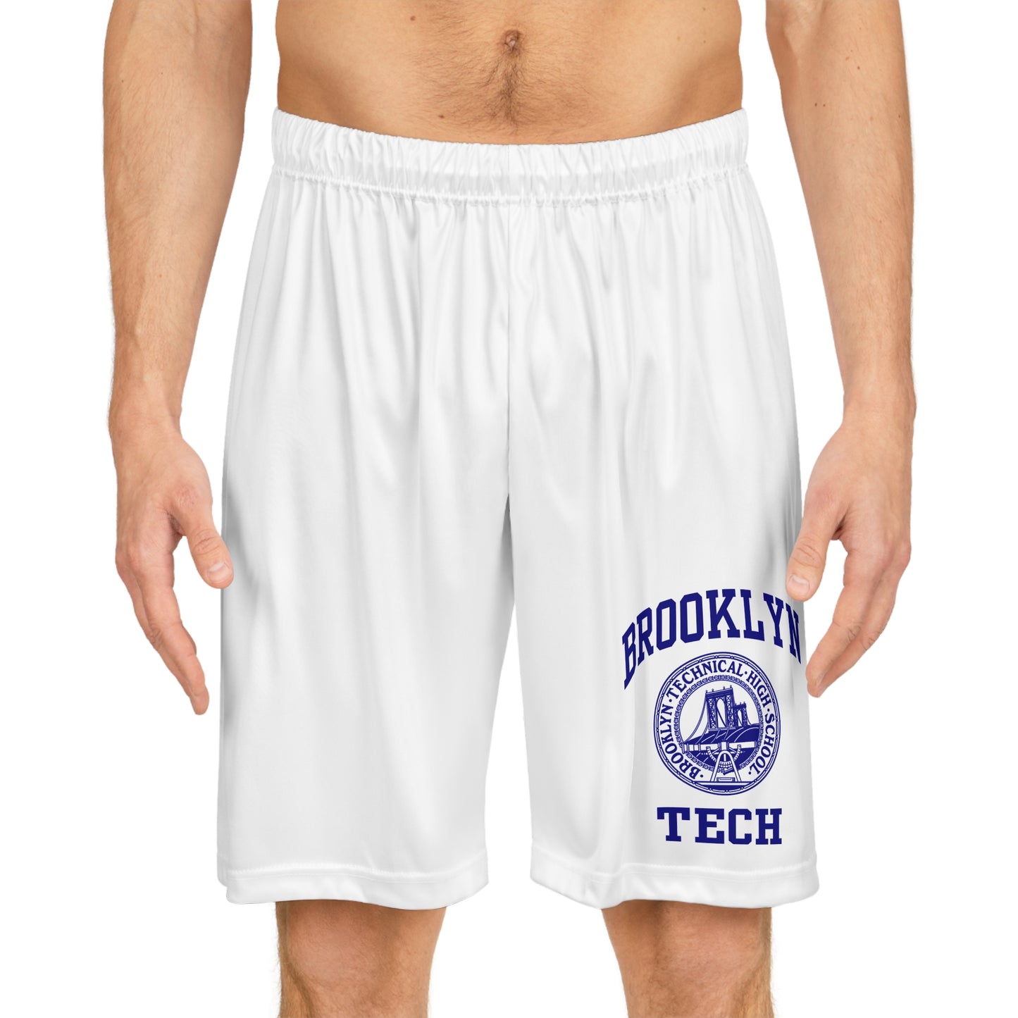 Classic Tech Logo - Basketball Shorts - White