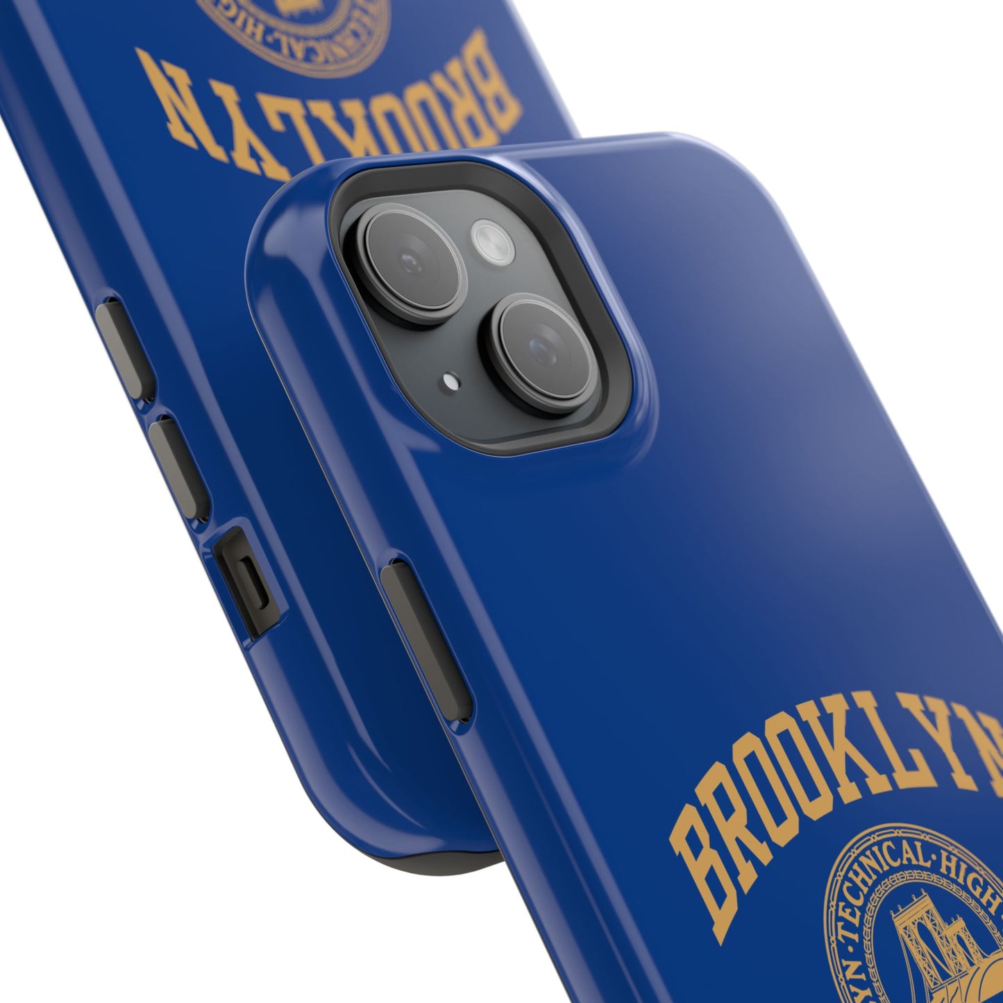 Brooklyn Tech Classic Logo - Impact-Resistant Phone Cases - Iphone Or Samsung - Navy With Gold Graphic