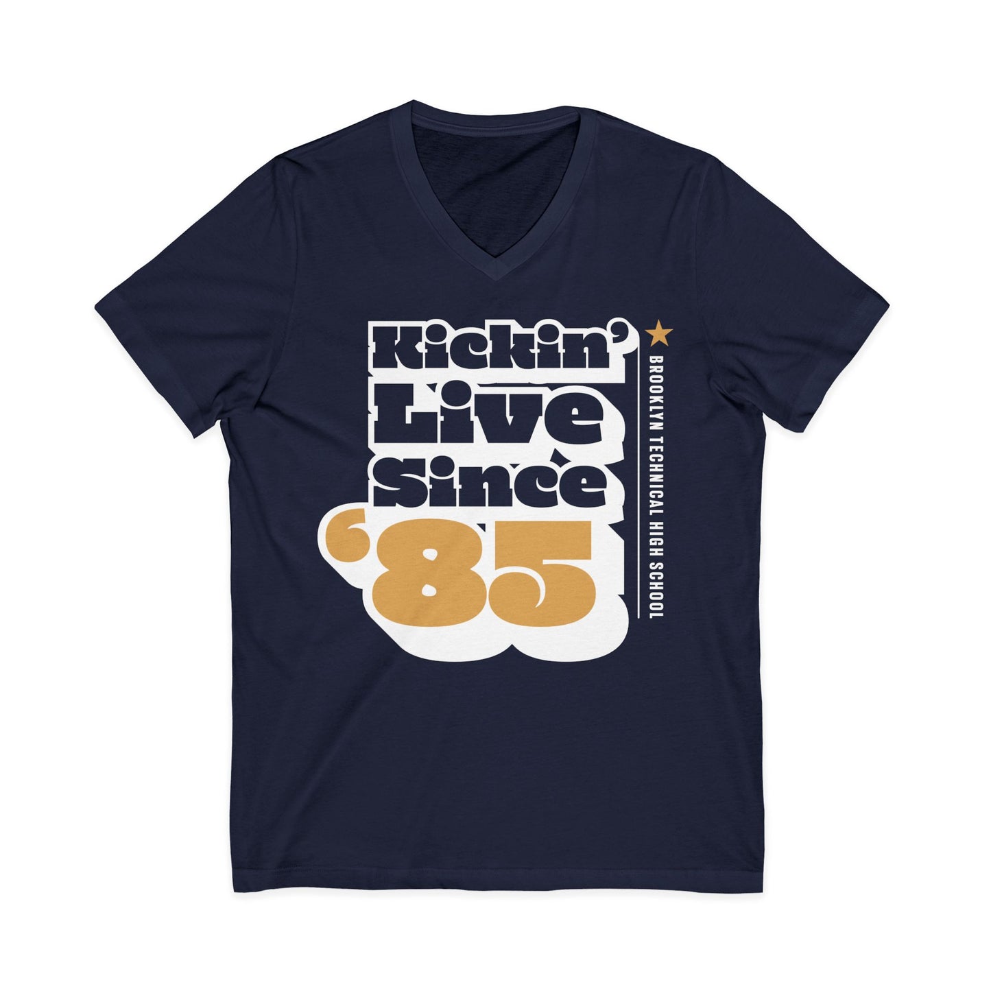 Class of 1985 Commemorative Unisex Jersey Short Sleeve V-Neck Tee - Kickin' Live Since '85